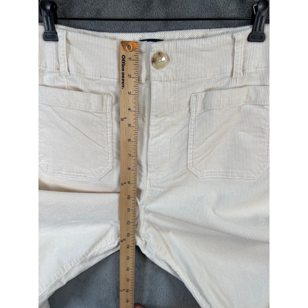 Maeve Anthropologie Colette Pants Ivory 31 32x26 Cropped Wide-Leg Corduroy - Picture 6 of 12